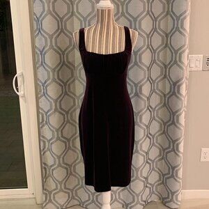 David Meister Deep Purple Velvet Dress